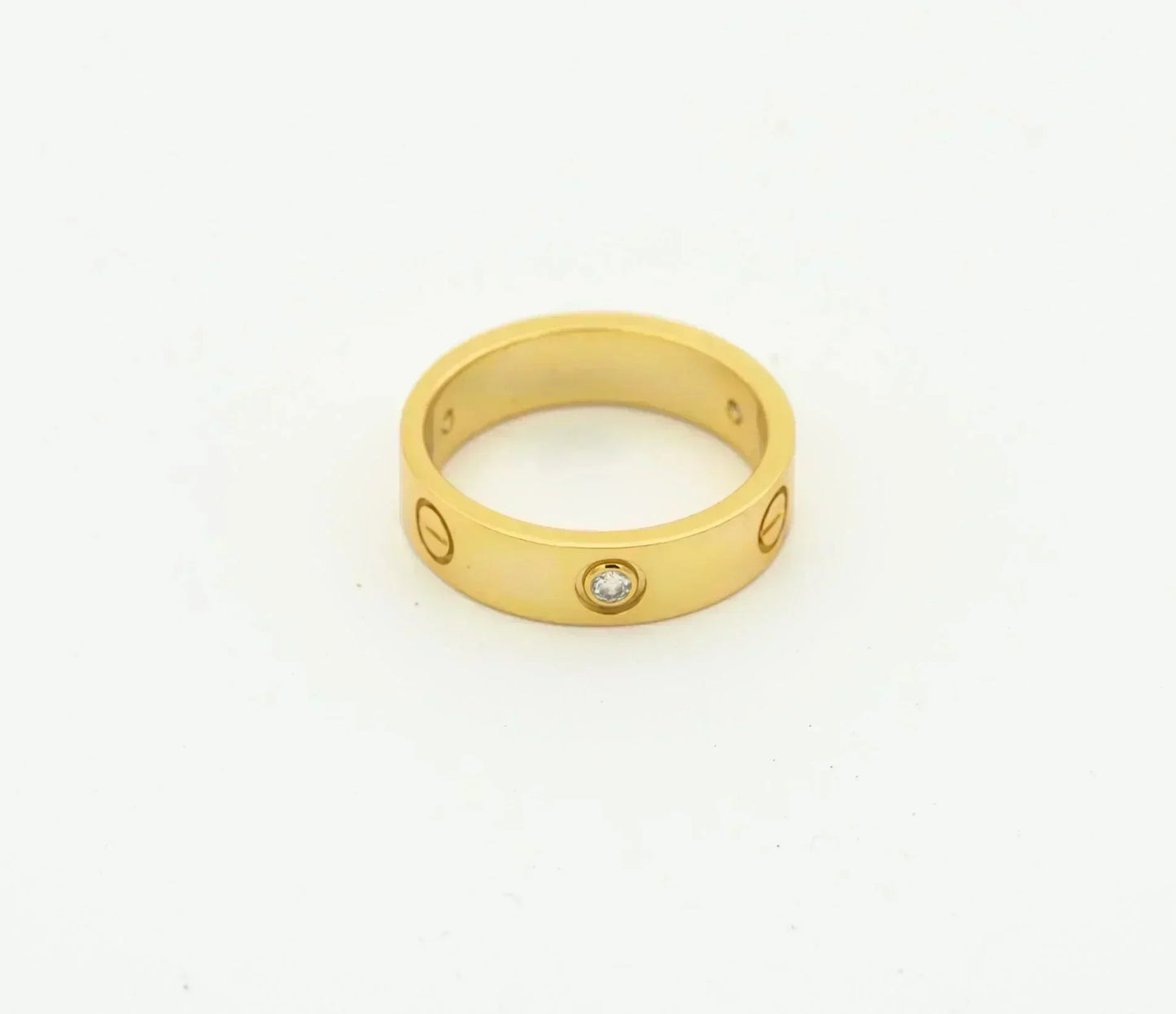 [✨ROSE💎]LOVE RING 4MM 1 DIAMOND GOLD