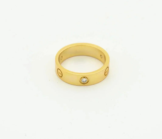 [✨ROSE💎]LOVE RING 4MM 1 DIAMOND GOLD