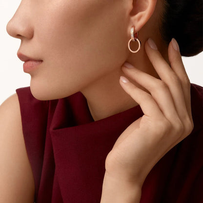 [✨ROSE💎]LOVE 3.3MM DANGLE HALF DIAMOND EARRINGS
