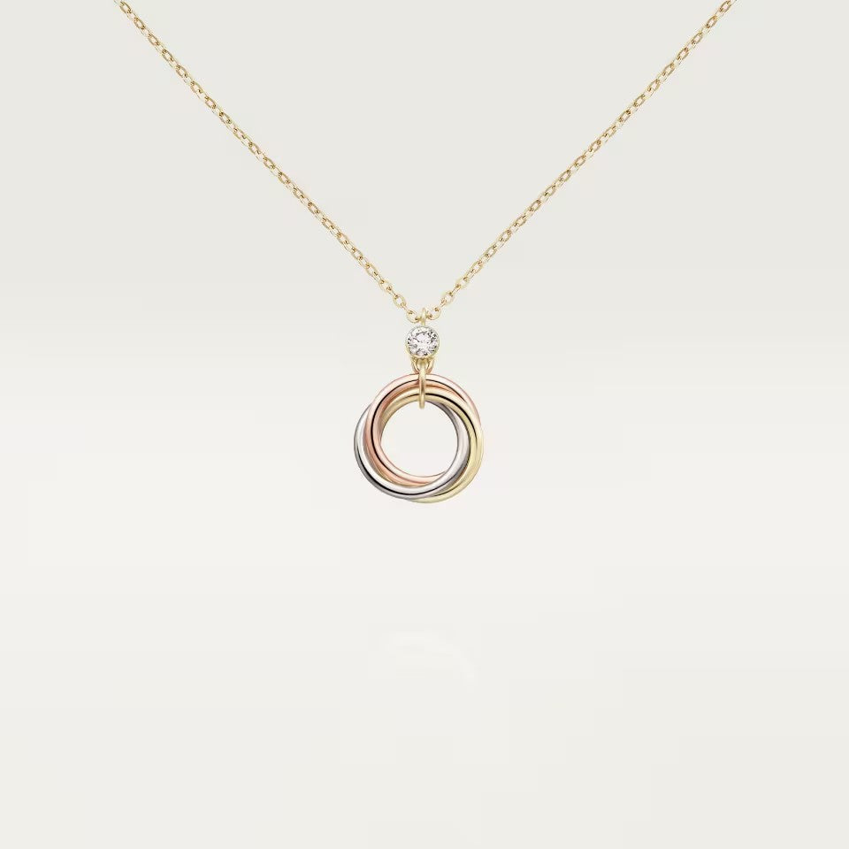 [✨ROSE💎]TRINITY  NECKLACE 1 DIAMOND