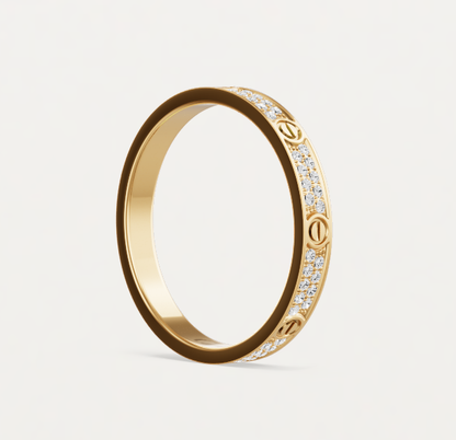 [✨ROSE💎]LOVE RING 2.6mm-wide full-diamond ring Gold
