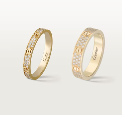 [✨ROSE💎]LOVE RING 2.6mm-wide full-diamond ring Gold