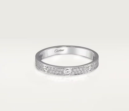 [✨ROSE💎]LOVE RING 2.6mm-wide full-diamond ring silver
