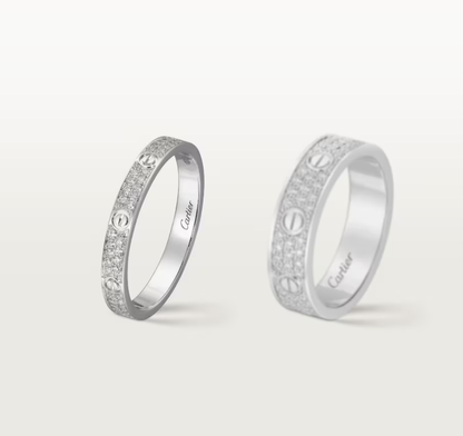 [✨ROSE💎]LOVE RING 2.6mm-wide full-diamond ring silver