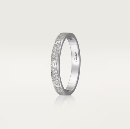 [✨ROSE💎]LOVE RING 2.6mm-wide full-diamond ring silver