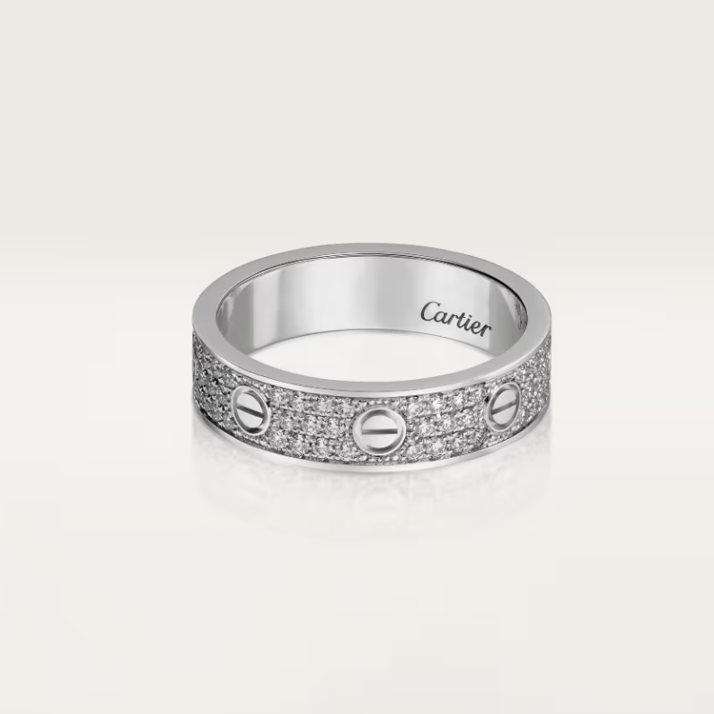[✨ROSE💎]LOVE RING 4mm-wide full-diamond ring silver