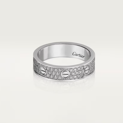 [✨ROSE💎]LOVE RING 4mm-wide full-diamond ring silver