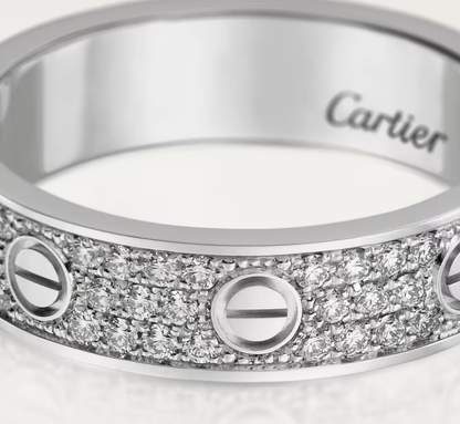 [✨ROSE💎]LOVE RING 4mm-wide full-diamond ring silver