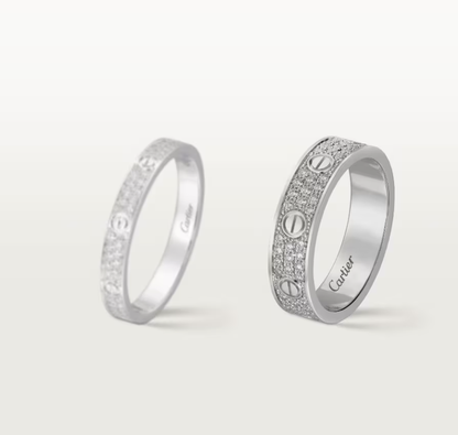 [✨ROSE💎]LOVE RING 4mm-wide full-diamond ring silver