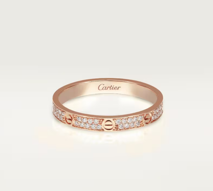 [✨ROSE💎]LOVE RING 2.6mm-wide full-diamond ring Rose Gold