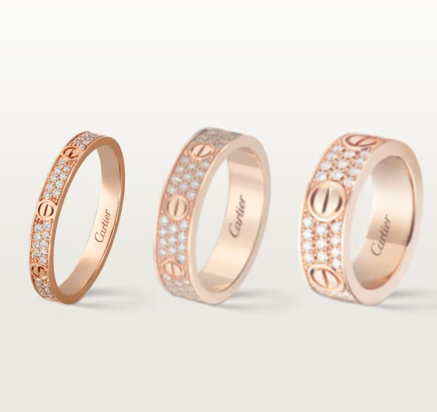 [✨ROSE💎]LOVE RING 2.6mm-wide full-diamond ring Rose Gold