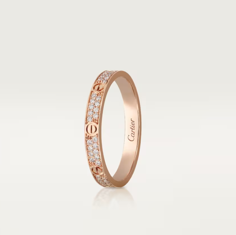 [✨ROSE💎]LOVE RING 2.6mm-wide full-diamond ring Rose Gold