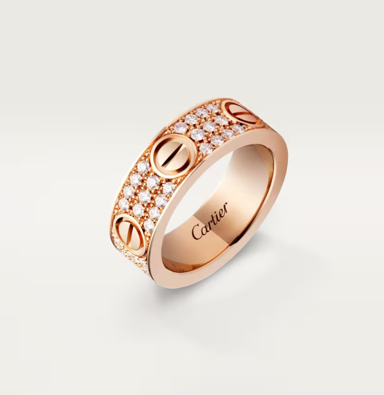 [✨ROSE💎]LOVE RING 6.5mm-wide full-diamond ring Rose Gold