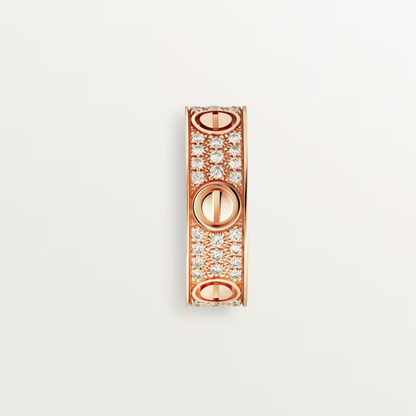[✨ROSE💎]LOVE RING 6.5mm-wide full-diamond ring Rose Gold