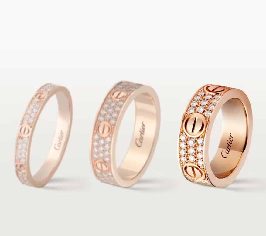 [✨ROSE💎]LOVE RING 6.5mm-wide full-diamond ring Rose Gold
