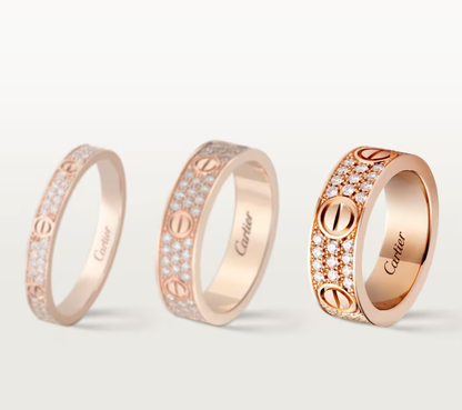[✨ROSE💎]LOVE RING 6.5mm-wide full-diamond ring Rose Gold