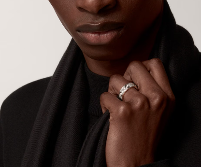 [✨ROSE💎]LOVE RING 6.5MM Full Diamond, 6 Major Diamonds Silver