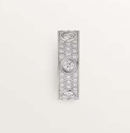 [✨ROSE💎]LOVE RING 6.5MM Full Diamond, 6 Major Diamonds Silver