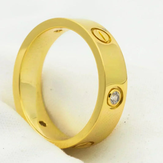 [✨ROSE💎]LOVE RING 5.5MM 3 DIAMONDS GOLD