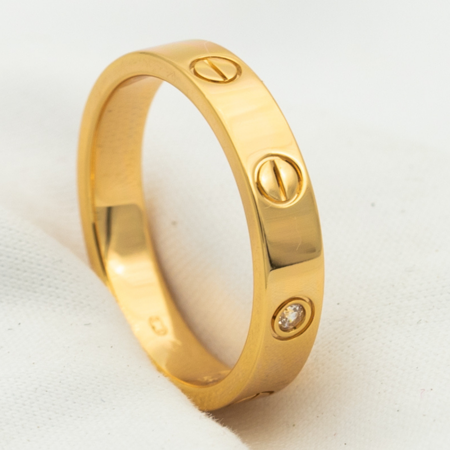 [✨ROSE💎]LOVE RING 4MM 1 DIAMOND PINK GOLD