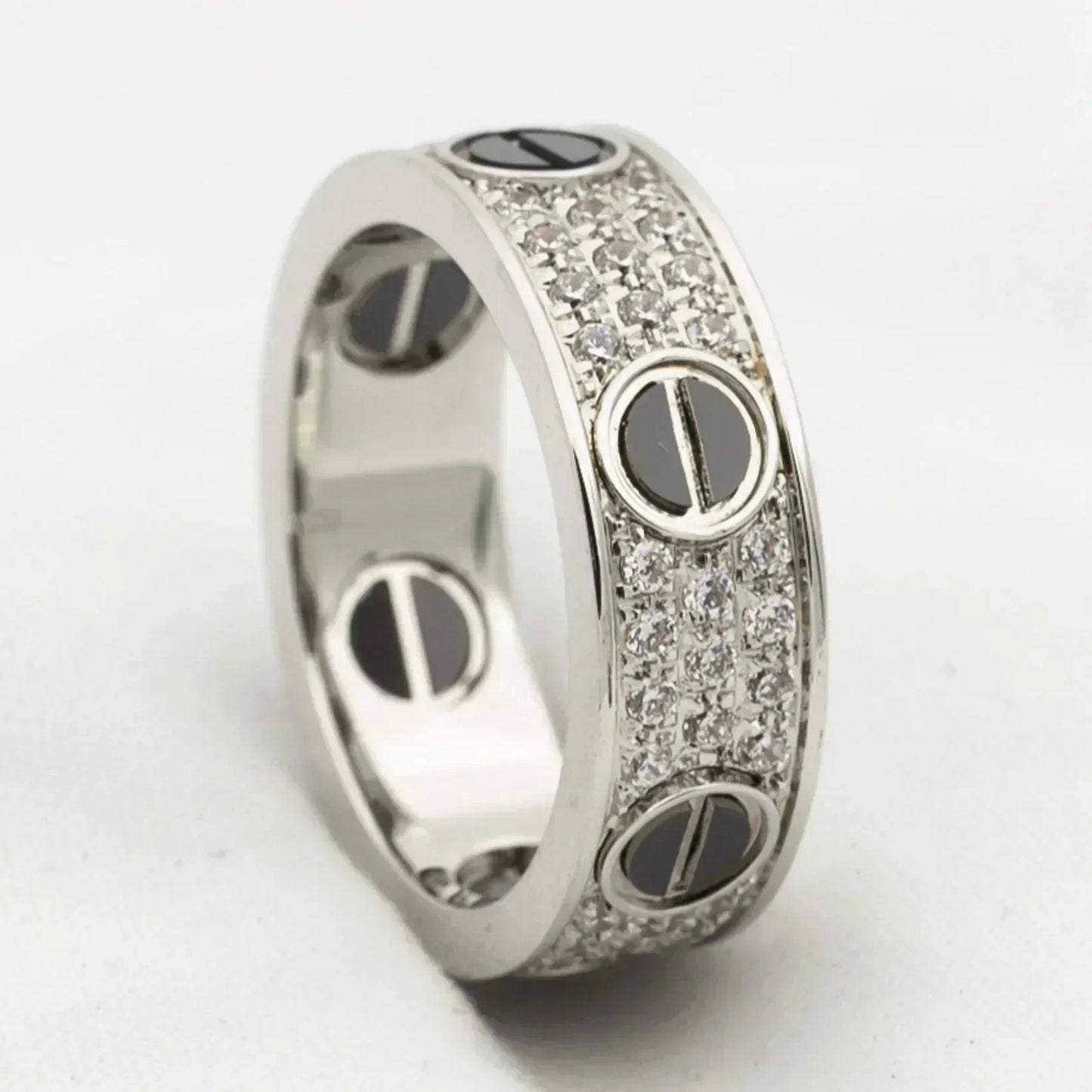 [✨ROSE💎]LOVE RING 5.5MM DIAMONDS PAVED CERAMIC