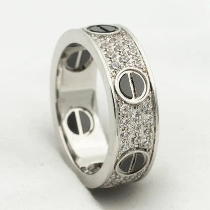 [✨ROSE💎]LOVE RING 5.5MM DIAMONDS PAVED CERAMIC