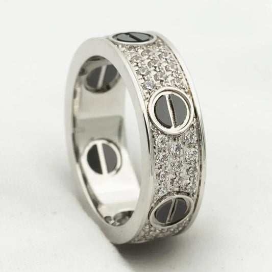 [✨ROSE💎]LOVE RING 5.5MM DIAMONDS PAVED CERAMIC