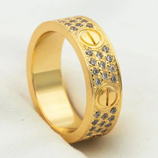 [✨ROSE💎]LOVE RING 5.5MM DIAMONDS PAVED