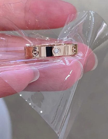 [✨ROSE💎]LOVE RING 4MM 1 DIAMOND
