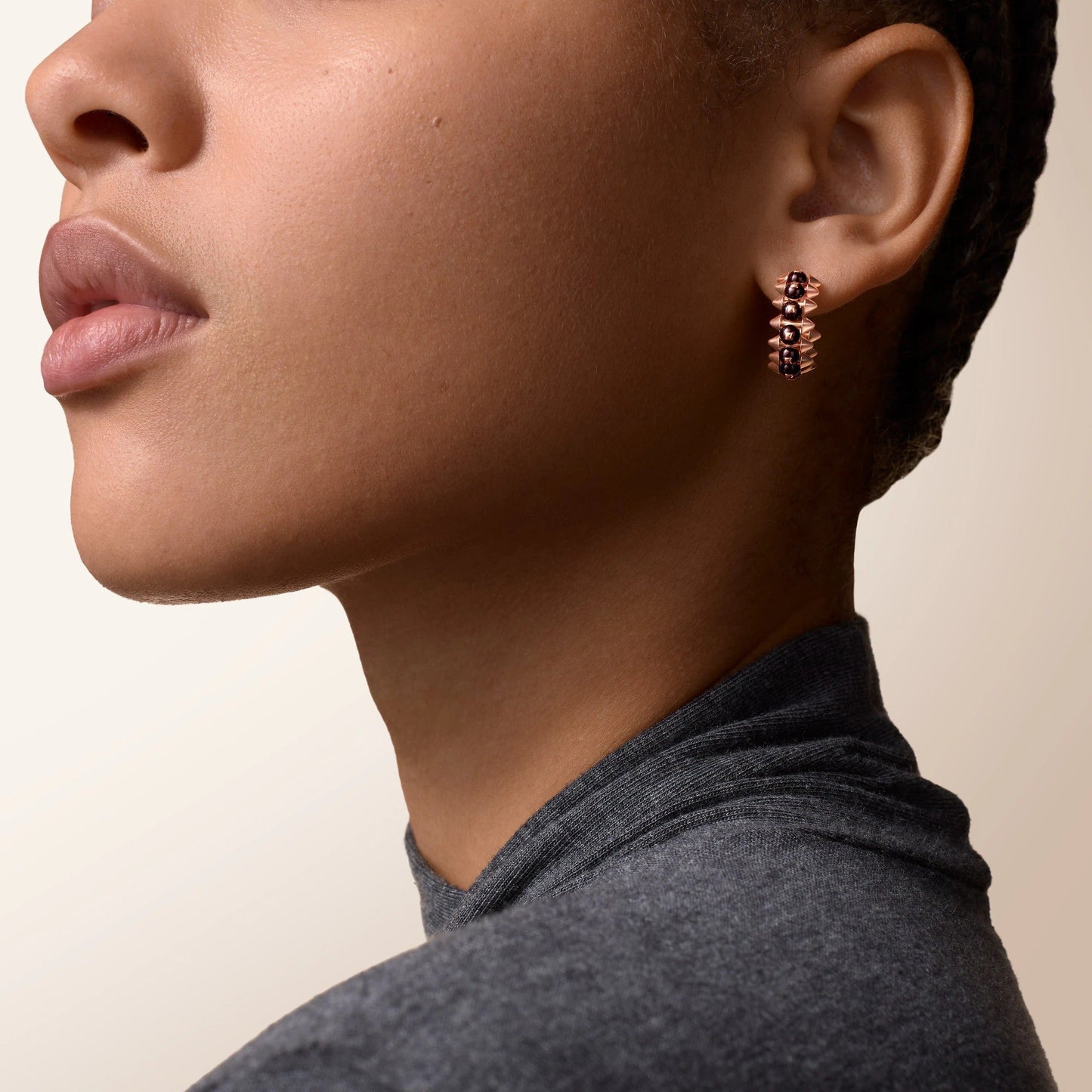 [✨ROSE💎]CLASH 7.9MM AGATE CHALCEDONY EARRINGS