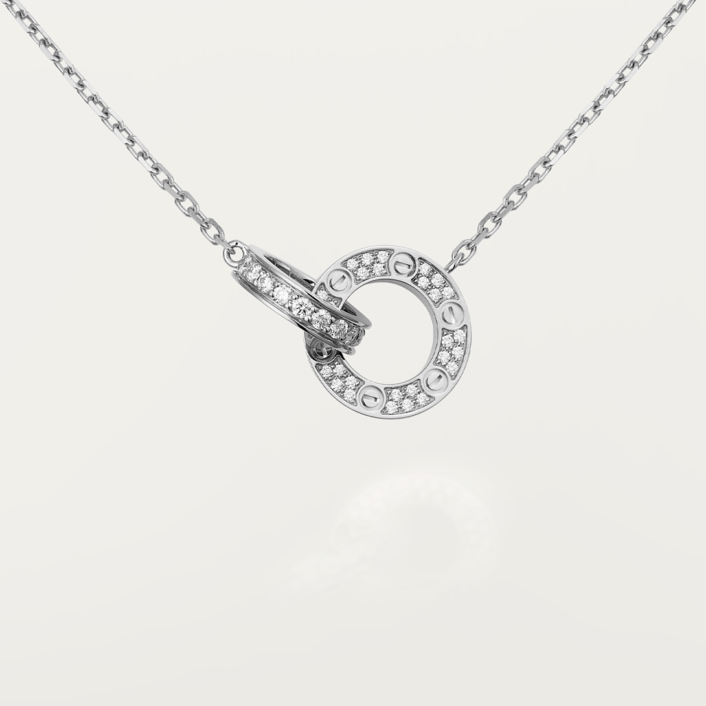 [✨ROSE💎]LOVE  FULL DIAMOND PENDANT NECKLACE