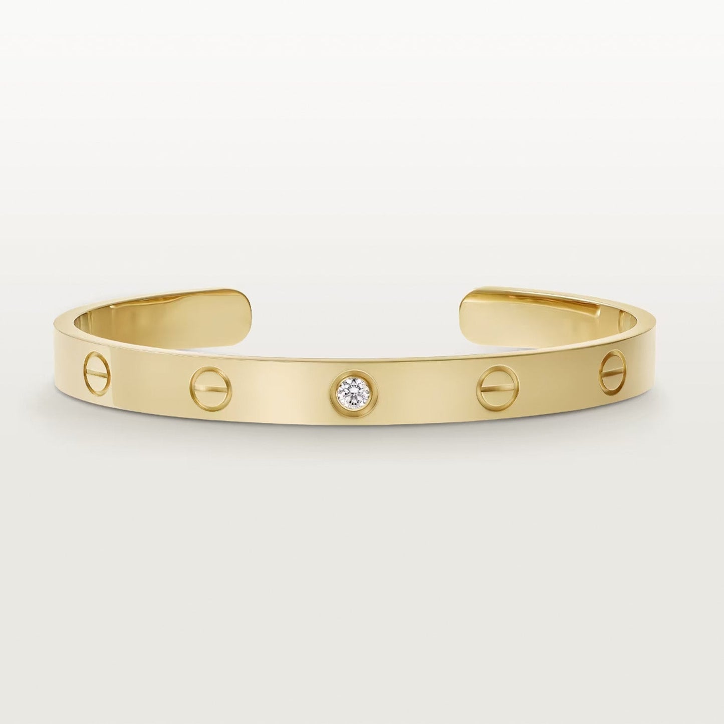 [✨ROSE💎]LOVE BRACELET 6.1MM 1 DIAMOND OPEN CUFF
