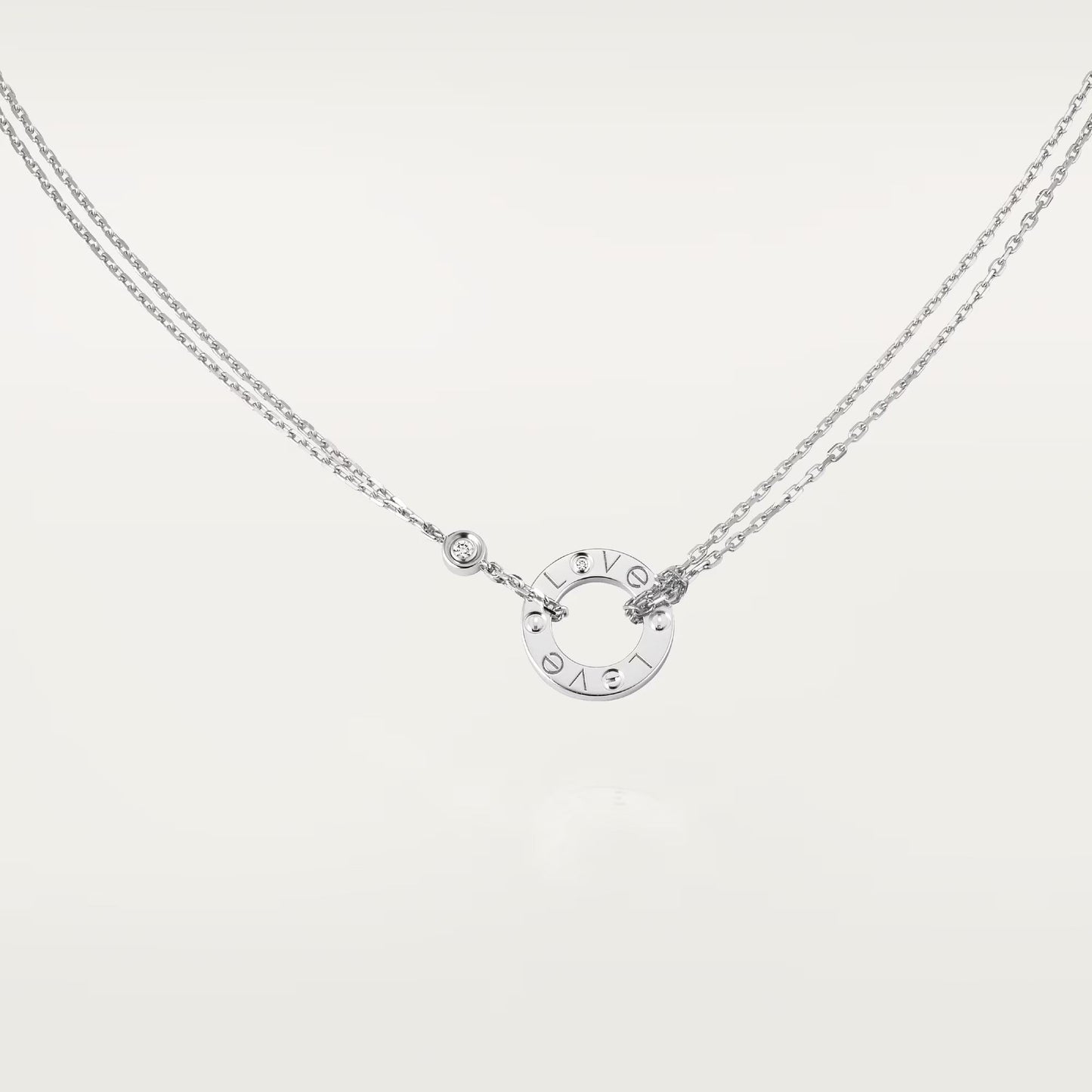 [✨ROSE💎]LOVE NECKLACE 16MM 2 DIAMONDS