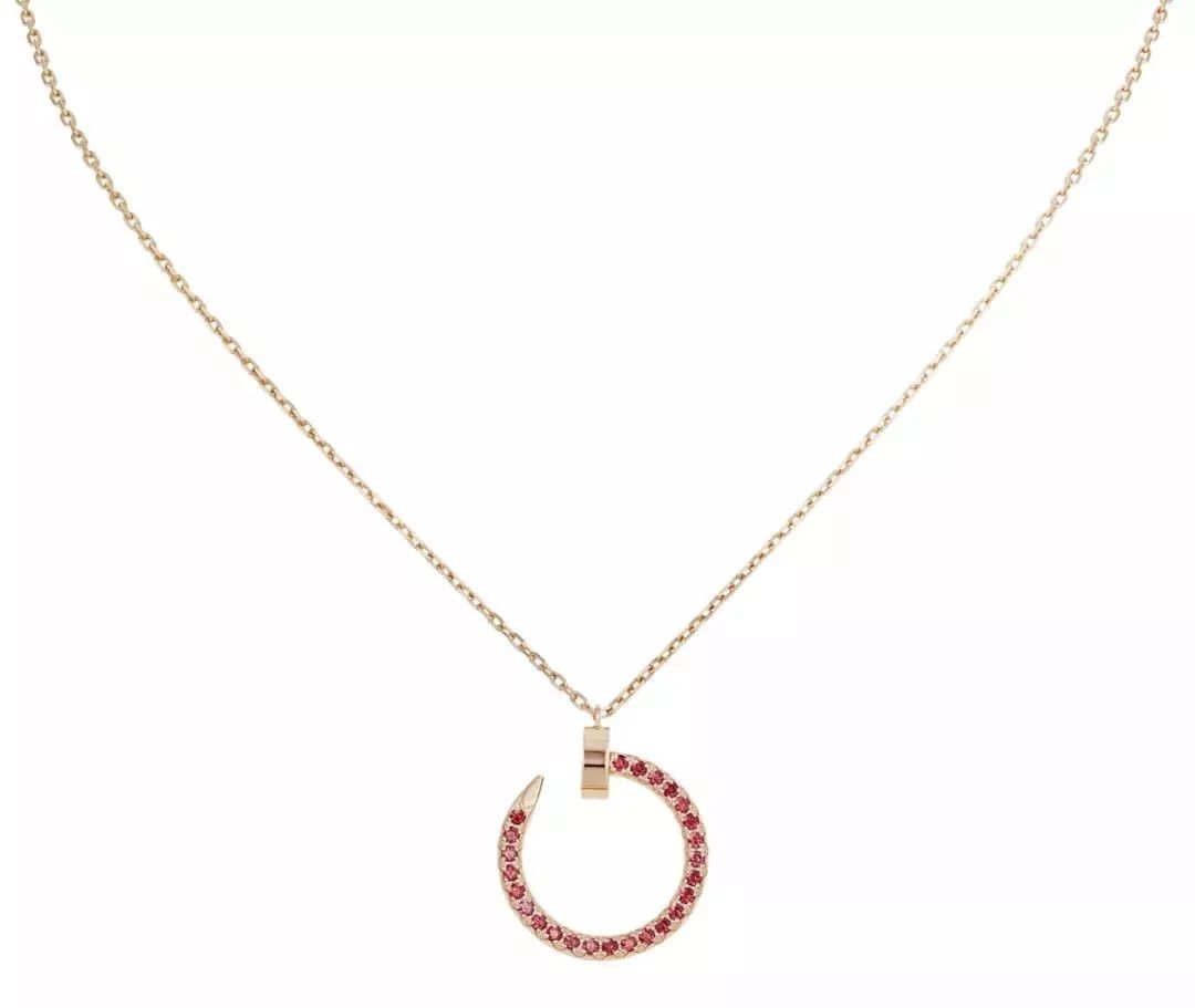 [✨ROSE💎]JUSTE NECKLACE GOLD RED DIAMONDS