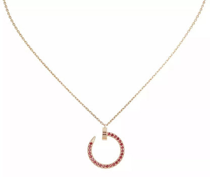 [✨ROSE💎]JUSTE NECKLACE GOLD RED DIAMONDS