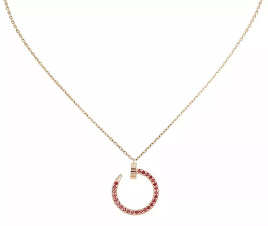 [✨ROSE💎]JUSTE NECKLACE GOLD RED DIAMONDS