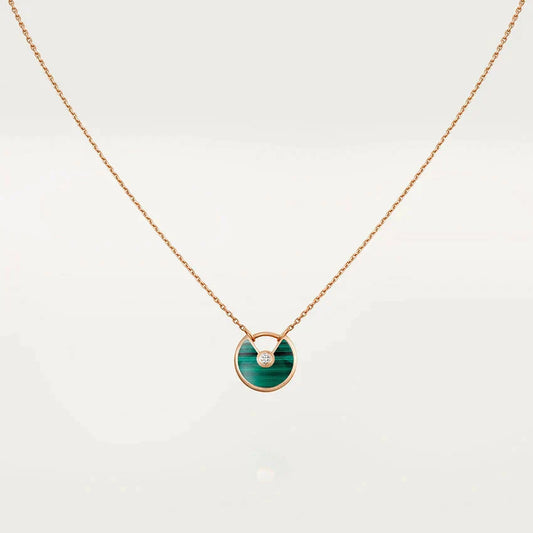 [✨ROSE💎]AMULETTE ROSE GOLD MALACHITE NECKLACE