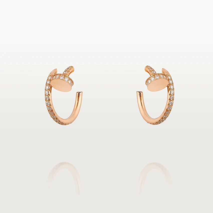 [✨ROSE💎]JUSTE EARRINGS 12.75MM PINK GOLD DIAMOND