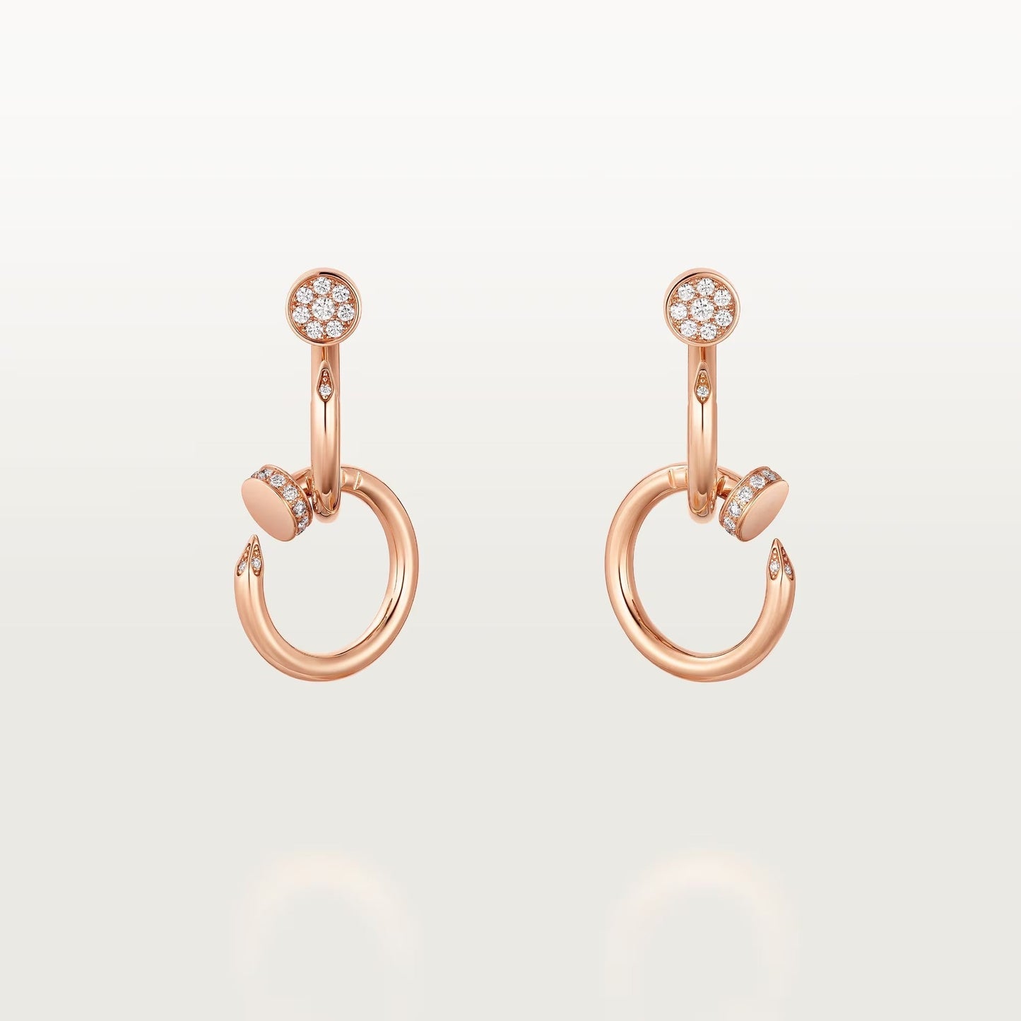 [✨ROSE💎]JUSTE HALF DIAMOND DOUBLE EARRINGS