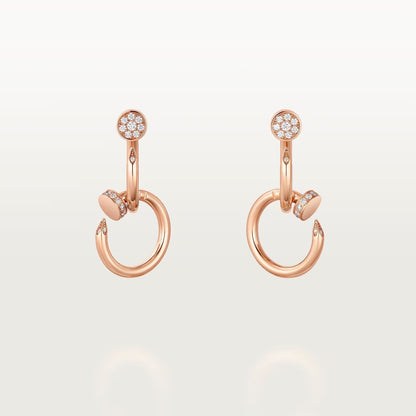 [✨ROSE💎]JUSTE HALF DIAMOND DOUBLE EARRINGS