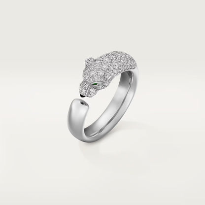 [✨ROSE💎]PANTHERE HALF DIAMOND SMALL RING