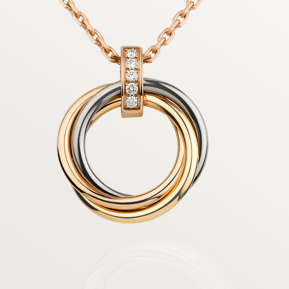 [✨ROSE💎]TRINITY NECKLACE GOLD  DIAMONDS