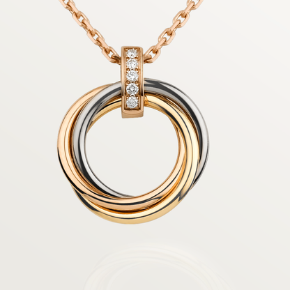 [✨ROSE💎]TRINITY NECKLACE GOLD  DIAMONDS