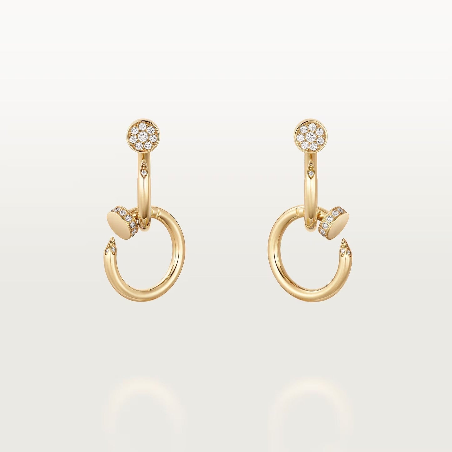 [✨ROSE💎]JUSTE HALF DIAMOND DOUBLE EARRINGS