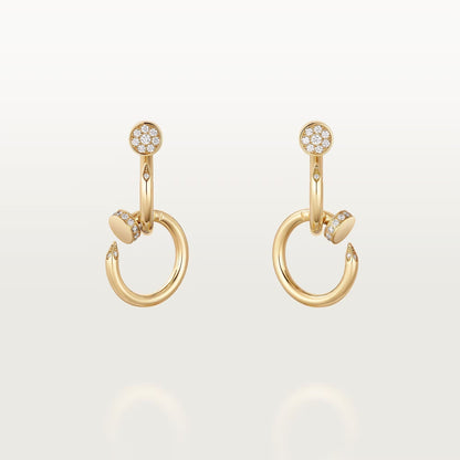 [✨ROSE💎]JUSTE HALF DIAMOND DOUBLE EARRINGS
