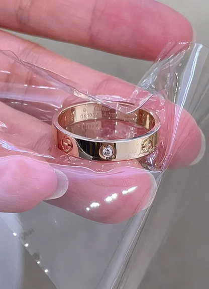 [✨ROSE💎]LOVE RING 4MM 1 DIAMOND