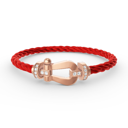 [✨ROSE💎]FORCE LARGE HORSESHOE HALF DIAMOND BRACELET ROSE GOLD