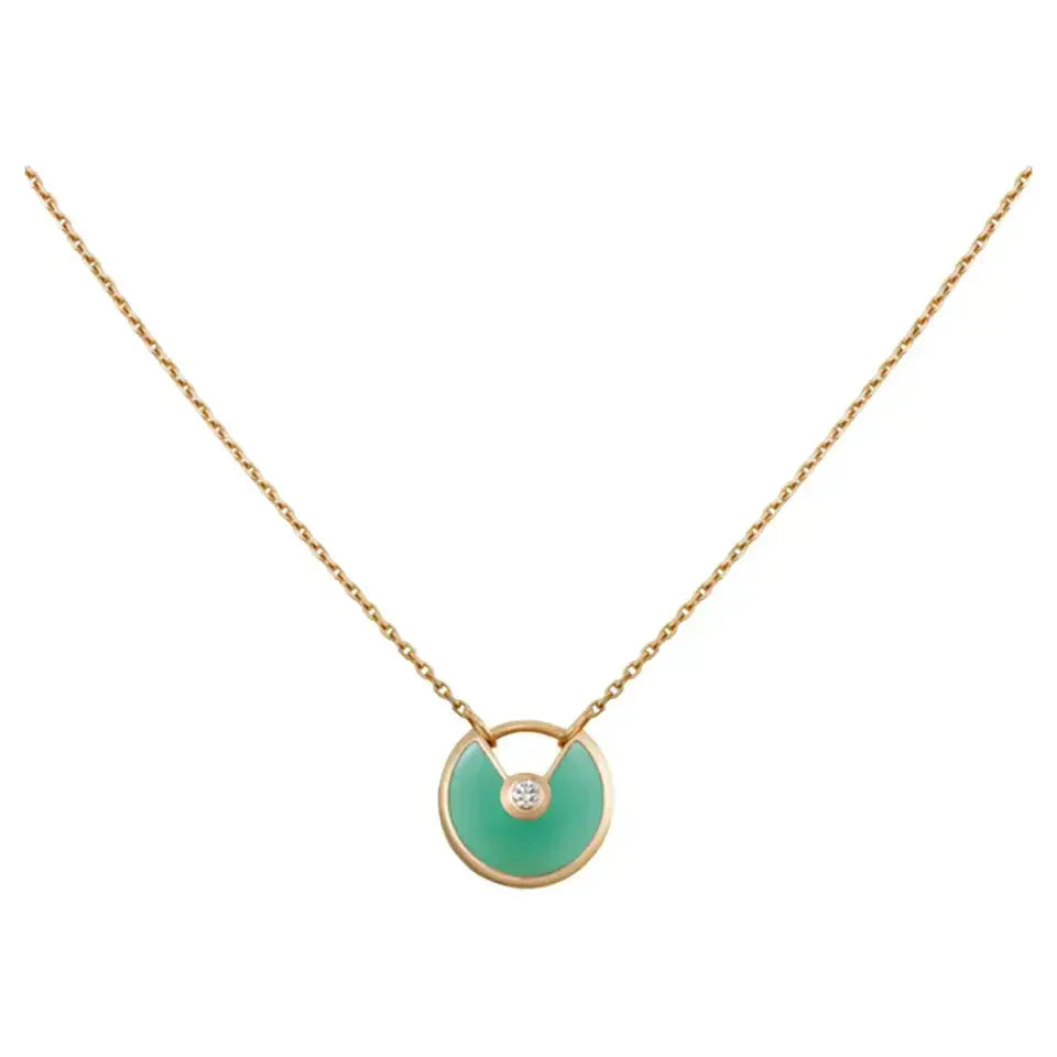 [✨ROSE💎]AMULETTE GOLD MALACHITE NECKLACE