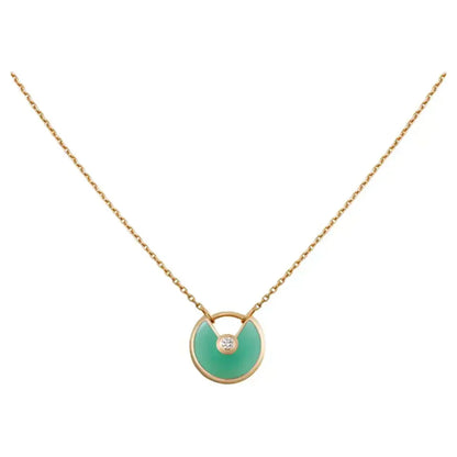 [✨ROSE💎]AMULETTE GOLD MALACHITE NECKLACE