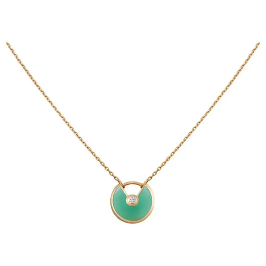 [✨ROSE💎]AMULETTE GOLD MALACHITE NECKLACE